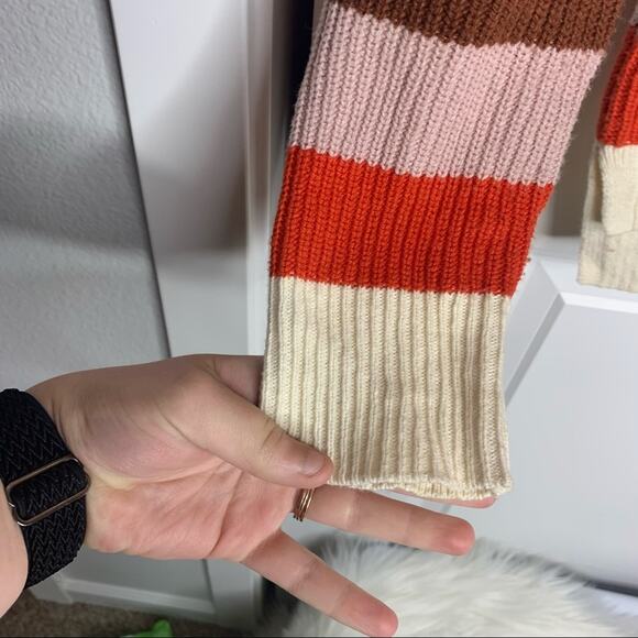 Madewell Multicolor Stripe Knit Patch Pocket Sweater Size XS - Picture 4 of 9